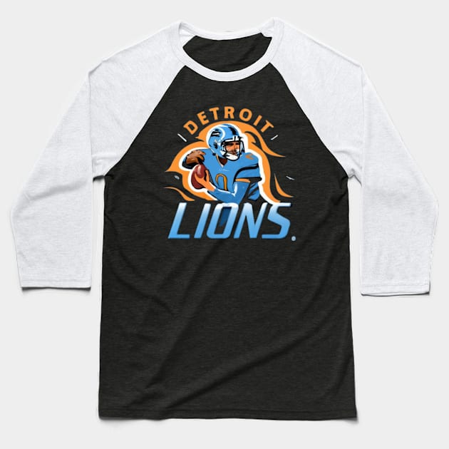 Detroit lions football vector design Baseball T-Shirt by Nasromaystro